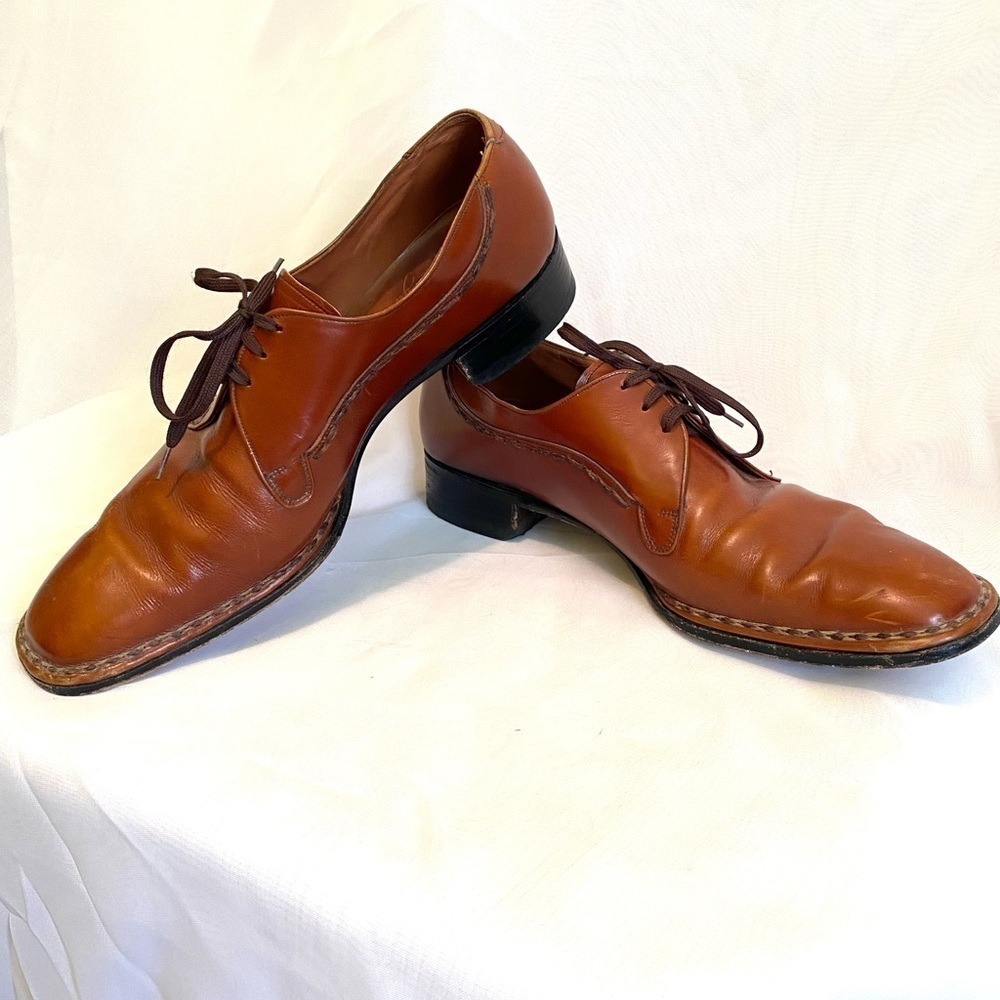 Vintage Barker England Brown Leather Oxford Shoes Size 10.5